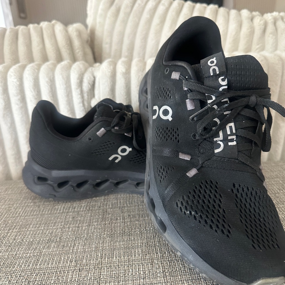On Running Jet Black Performance Sneakers